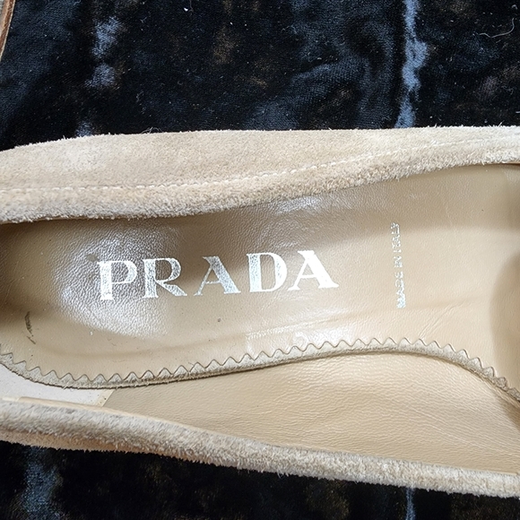 Authentic Prada Suede Leather Loafers in beige. Size 6 US/ 36 EU - Picture 7 of 8